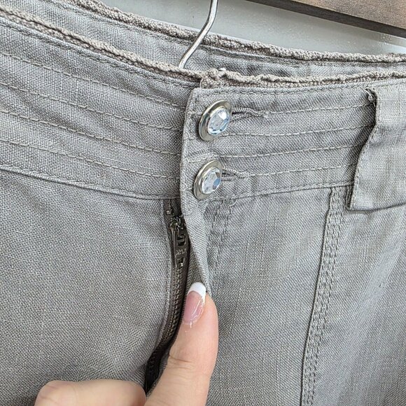 INC International Concepts Linen Wide Leg Pants Size 8 Gray Beachy Boho Classic - Picture 5 of 14